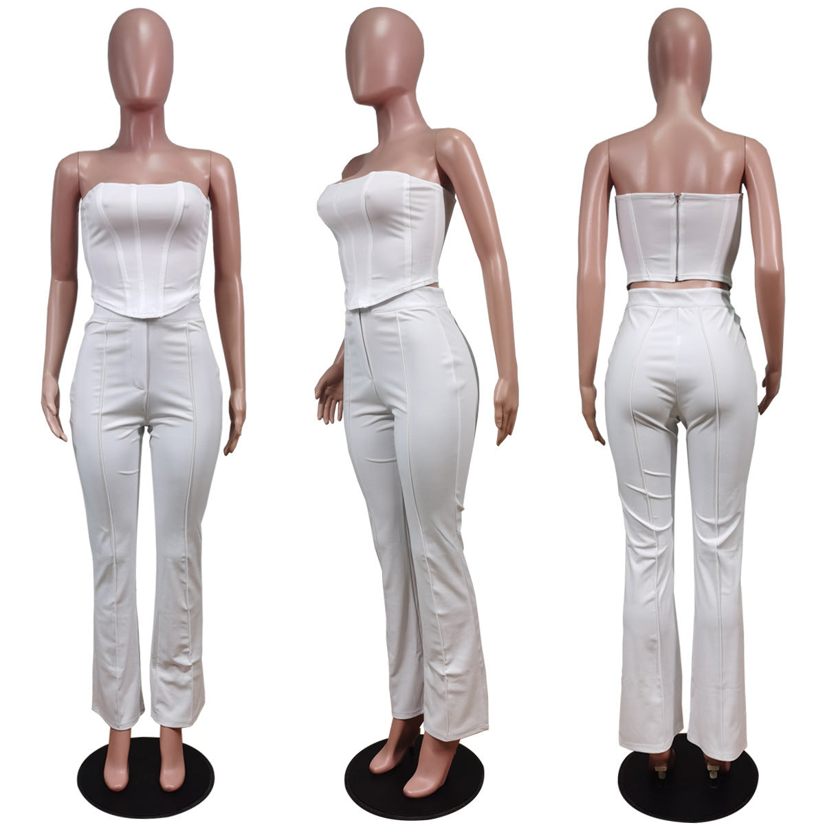 Sexy Fashion Sexy Solid Color Wrap Chest And Pants Two Piece Set