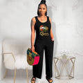 Sexy Fashion Casual Lip Print Jumpsuit