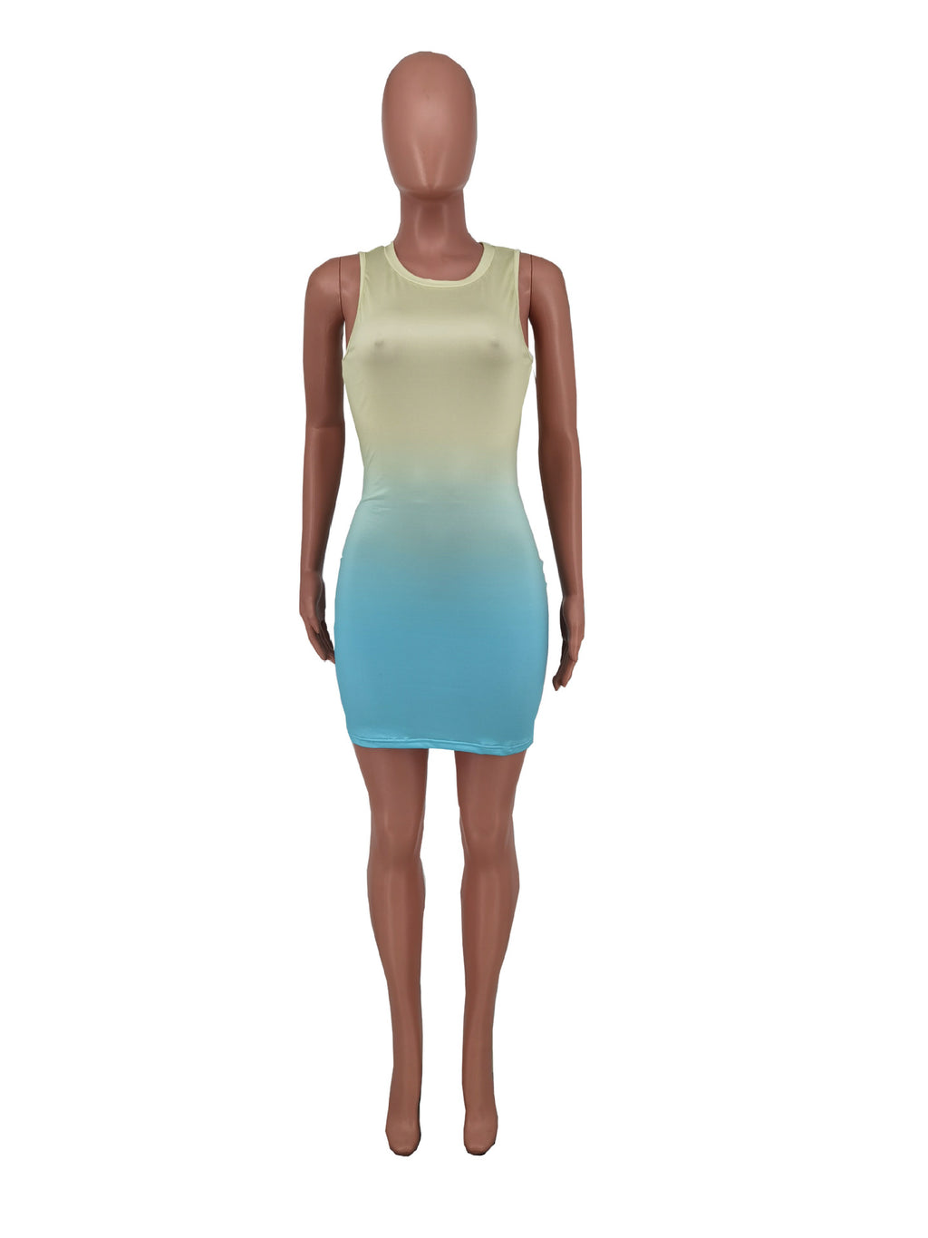 Sexy Gradient Sleevless Slim Mini Dress