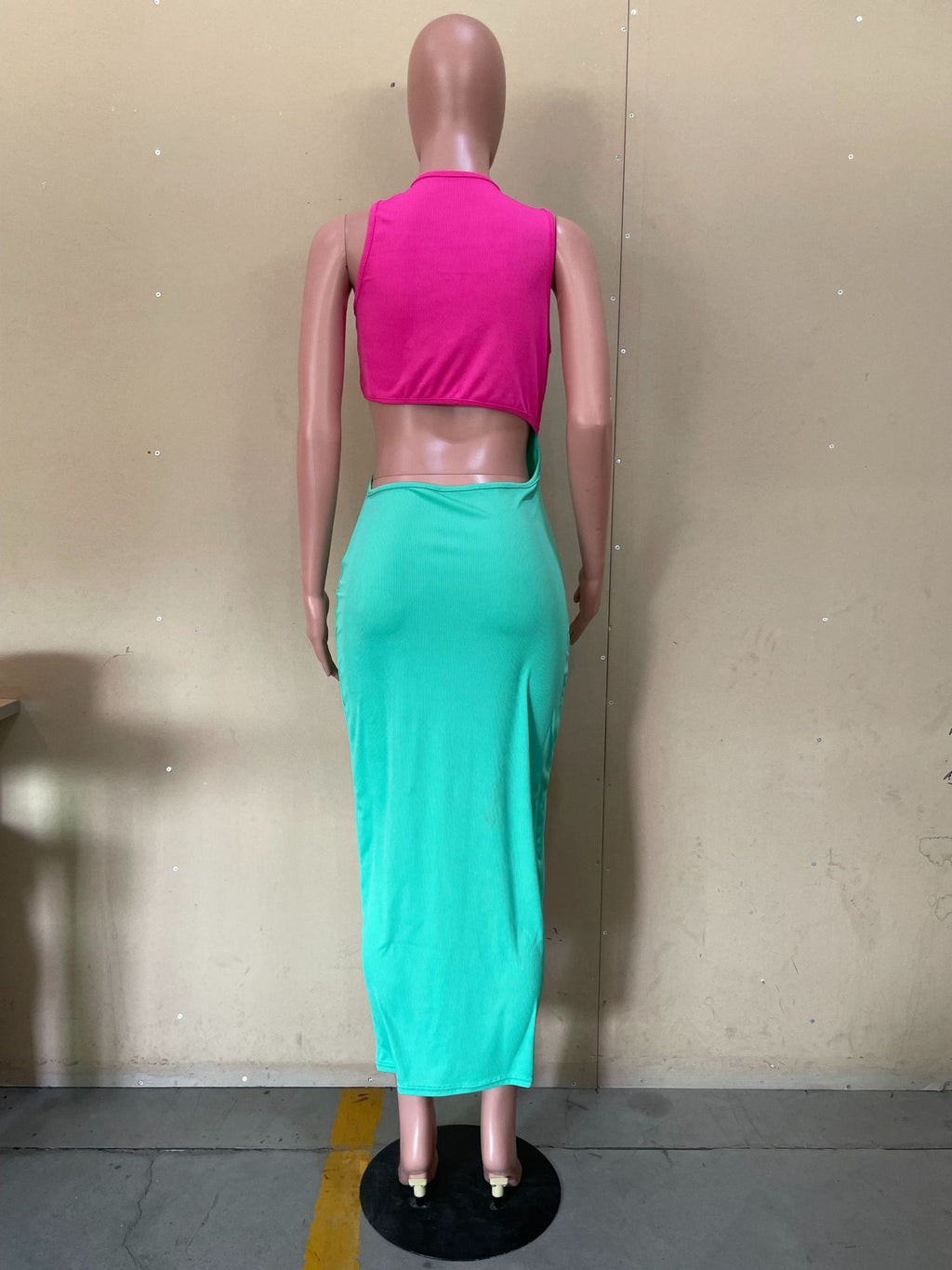 Sexy Sexy Multicolor Patchwork Slim Long Dress