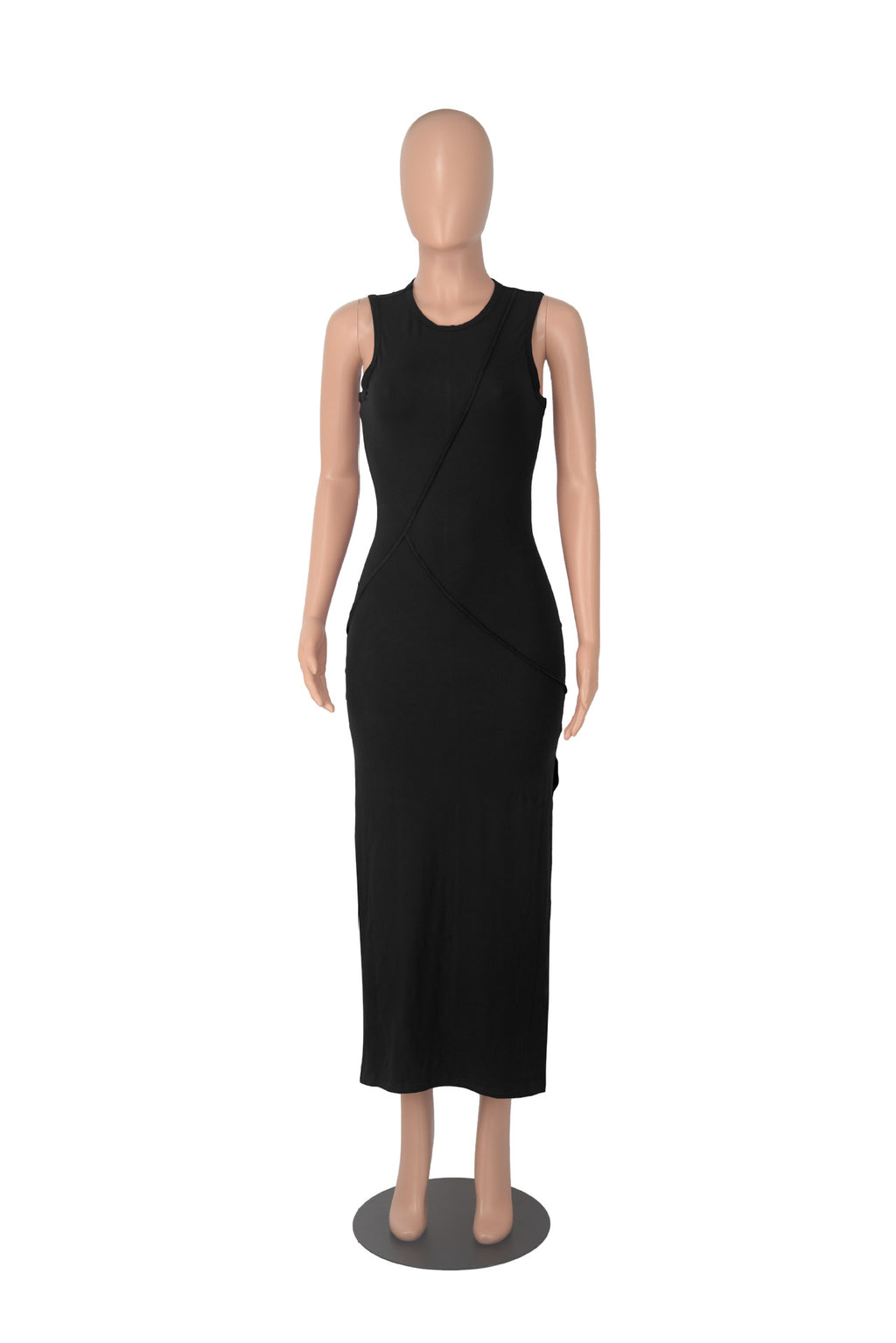 Sexy Solid Sleeveless Split Long Dress