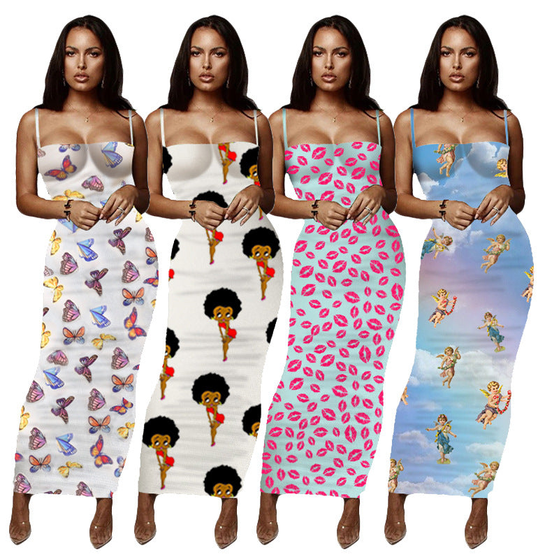 Sexy Sexy Sling Print Maxi Dress
