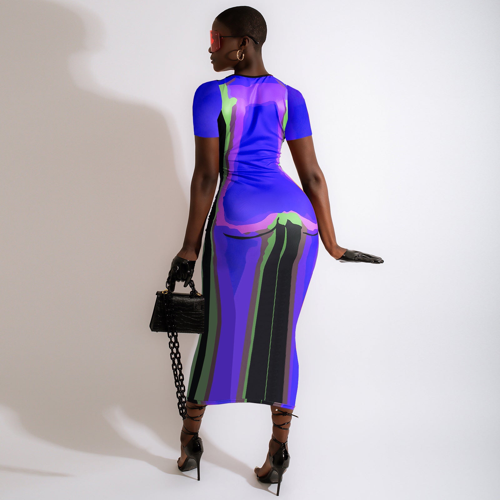 Sexy Casual Printed Short Sleeve Maxi Dress