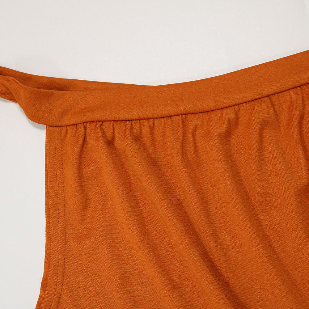 Sexy Plus Size Solid One Shoulder Loose Maxi Dress