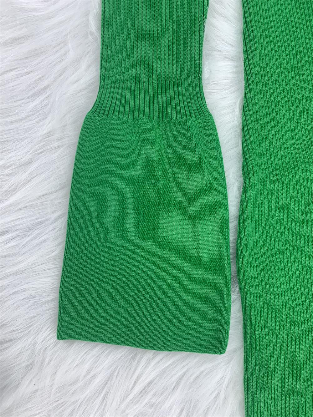 Sexy Solid Knit Long Sleeve Button Slim Maxi Dress