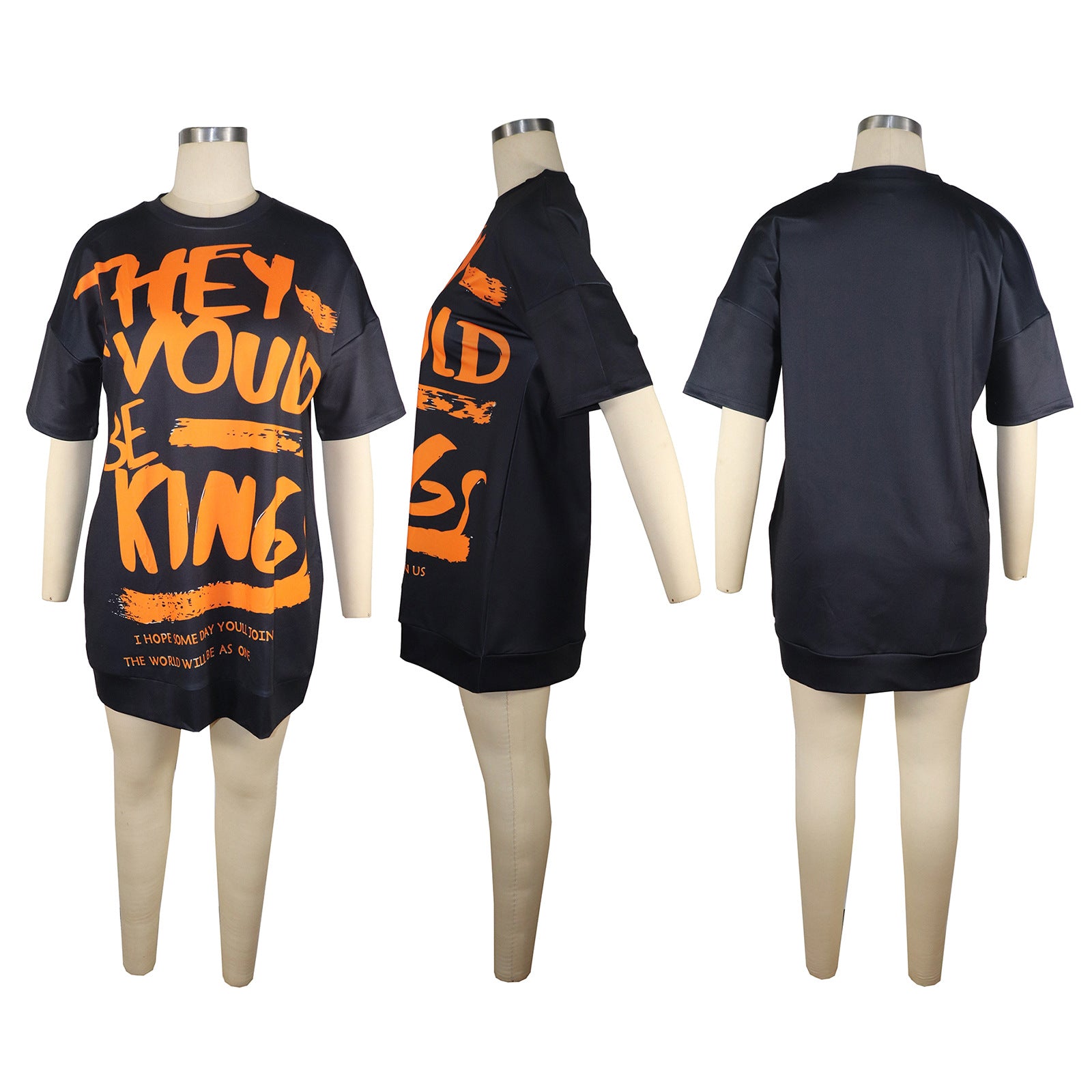 Sexy Letter Print Loose T-Shirt Dress