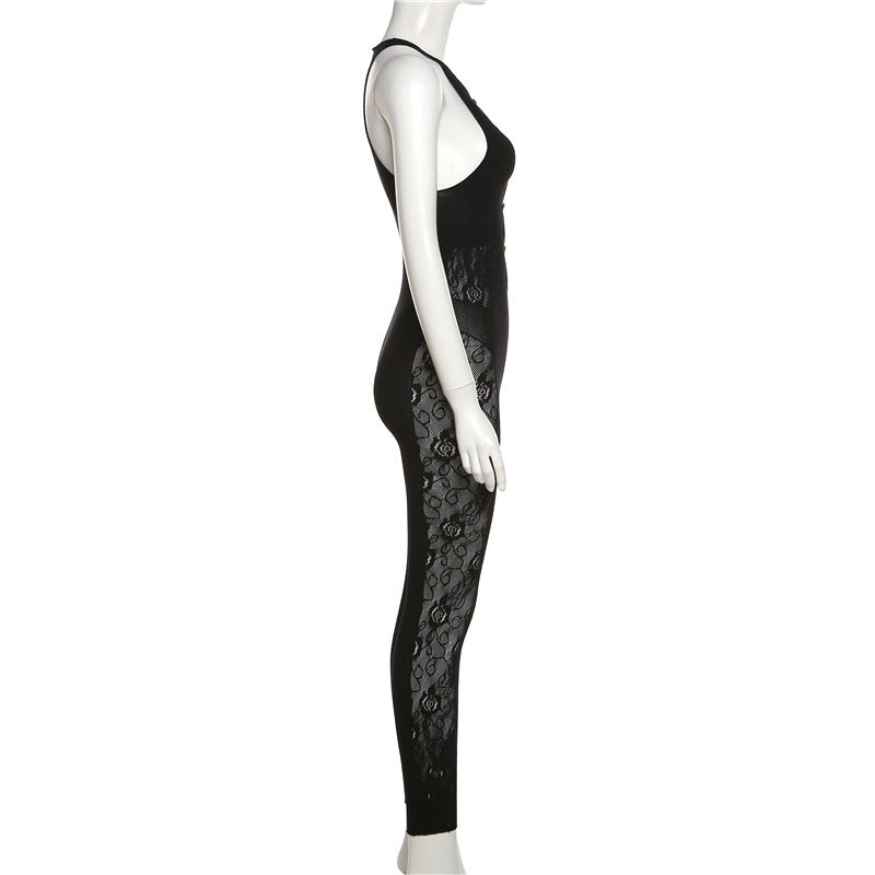 Sexy Sexy Sleeveless Hollow Out Skinny Jumpsuit