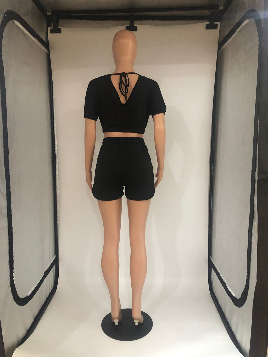 Sexy Solid Color Casual Short Sleeve Shorts  Two Piece Sets