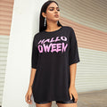 Sexy Letter Print Short Sleeve O Neck T-Shirt Dress