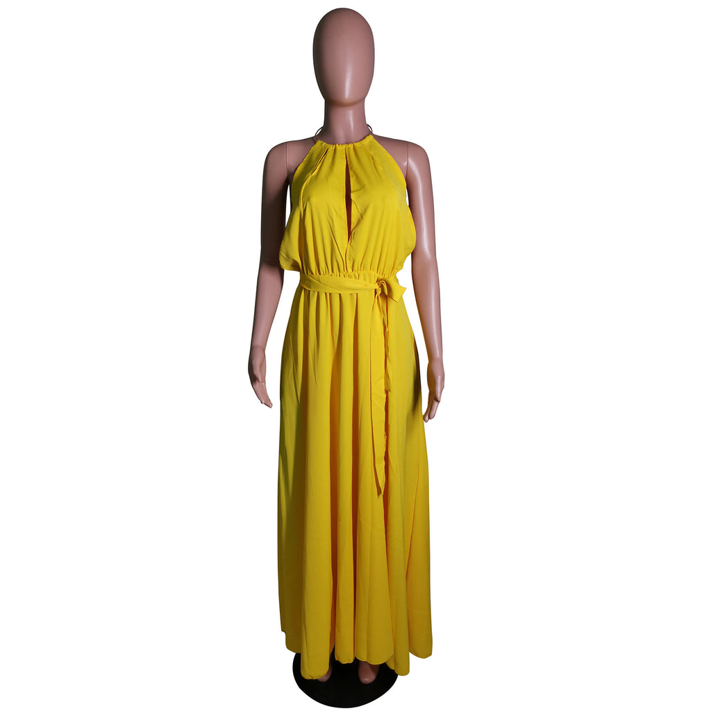Sexy Sexy High Split Halter Maxi Dress