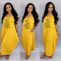 Sexy Casual Sleeveless Letter Print Loose Maxi Dress