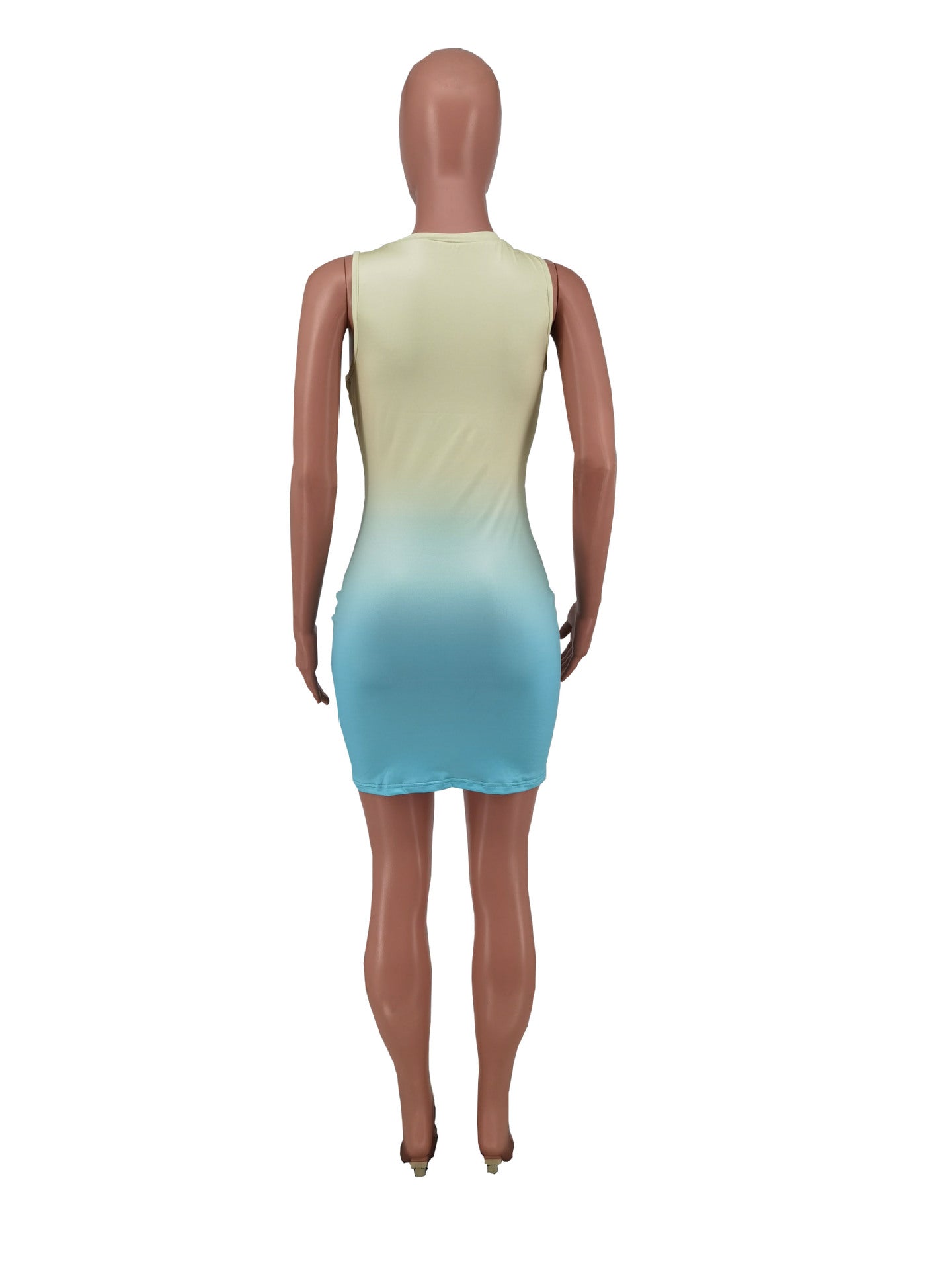 Sexy Gradient Sleevless Slim Mini Dress