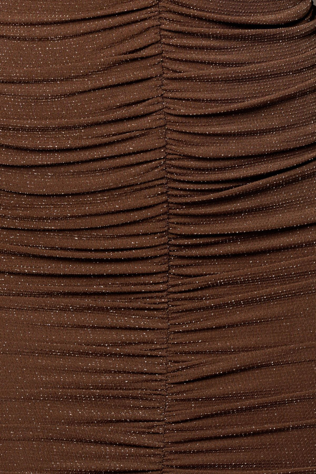 Sexy Shiny Ruched Spaghetti Strap Slim Midi Dress