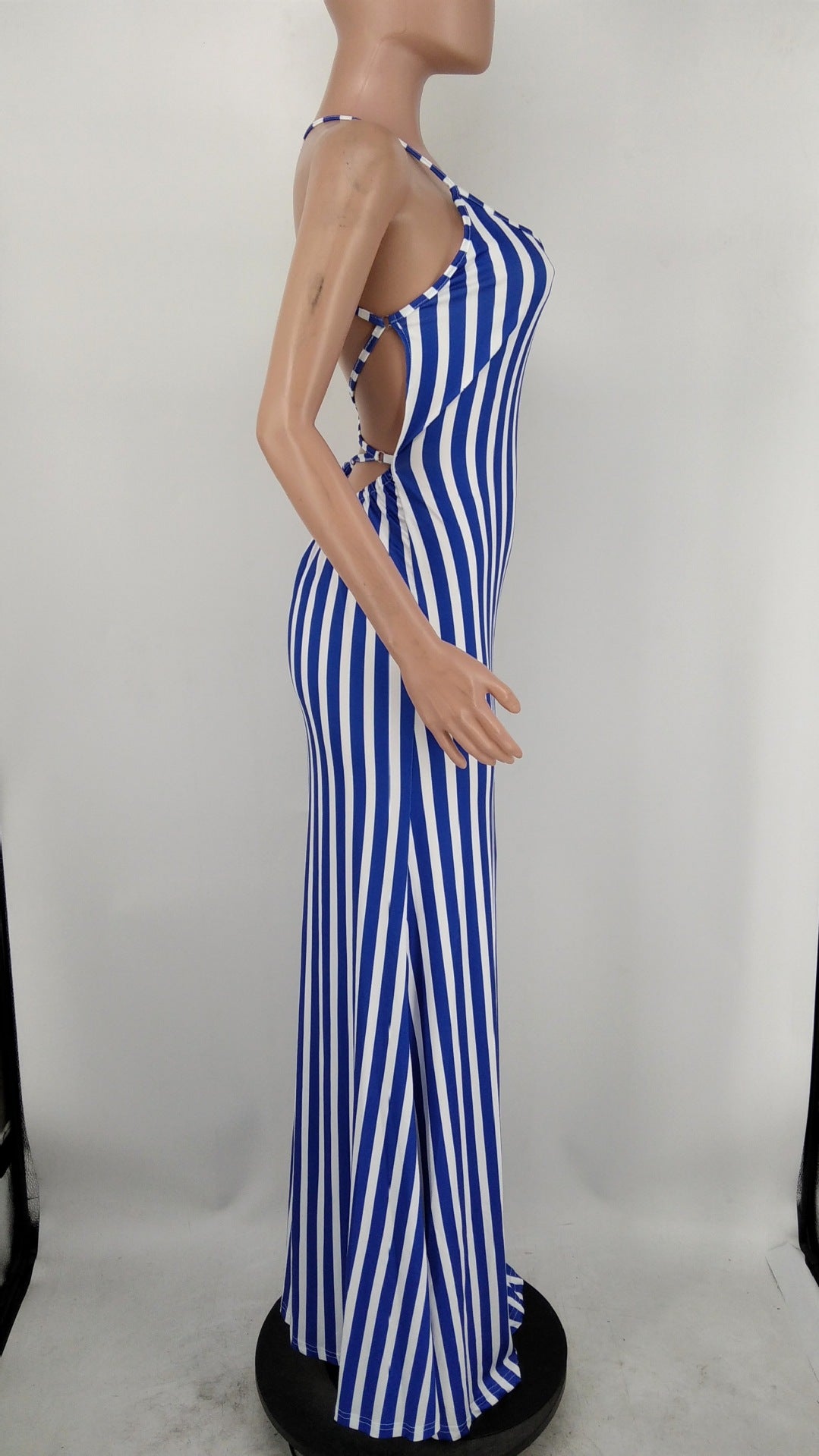 Sexy Sexy Striped Cross Strap Maxi Dress