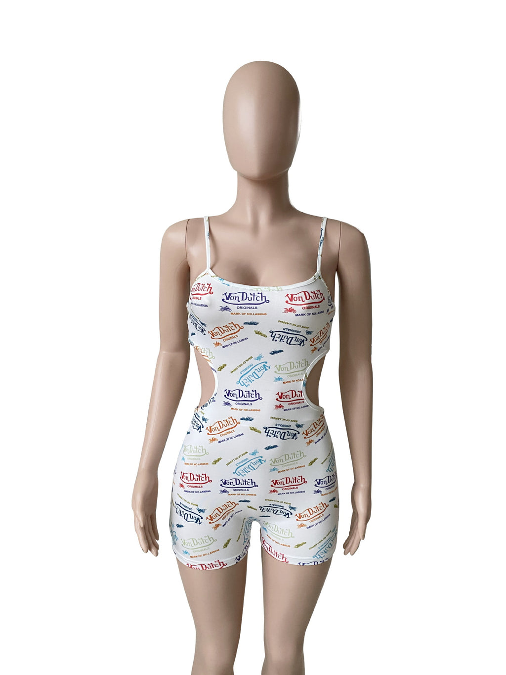 Sexy Fashion Casual Letter Print Hollow Rompers