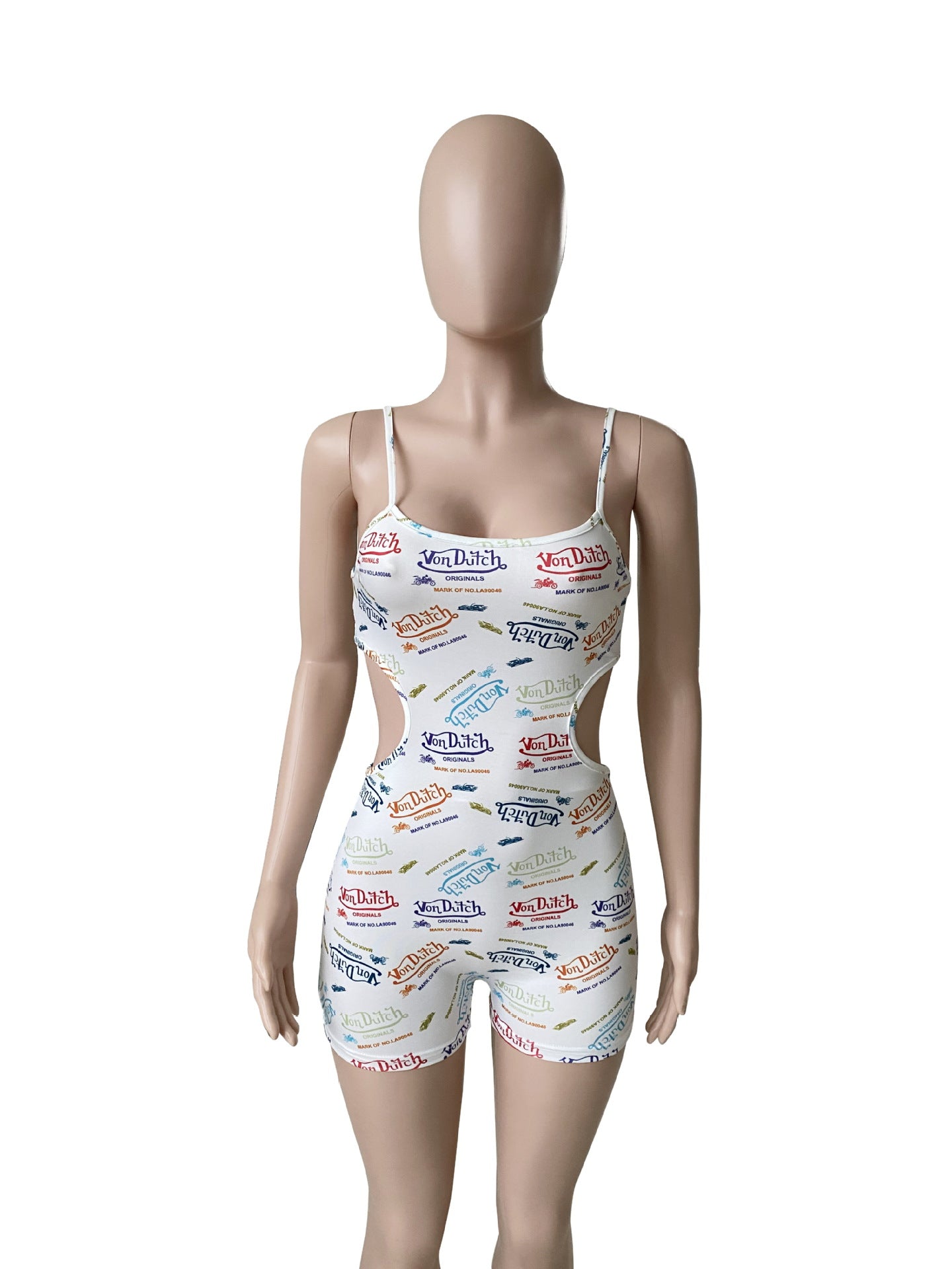 Sexy Fashion Casual Letter Print Hollow Rompers