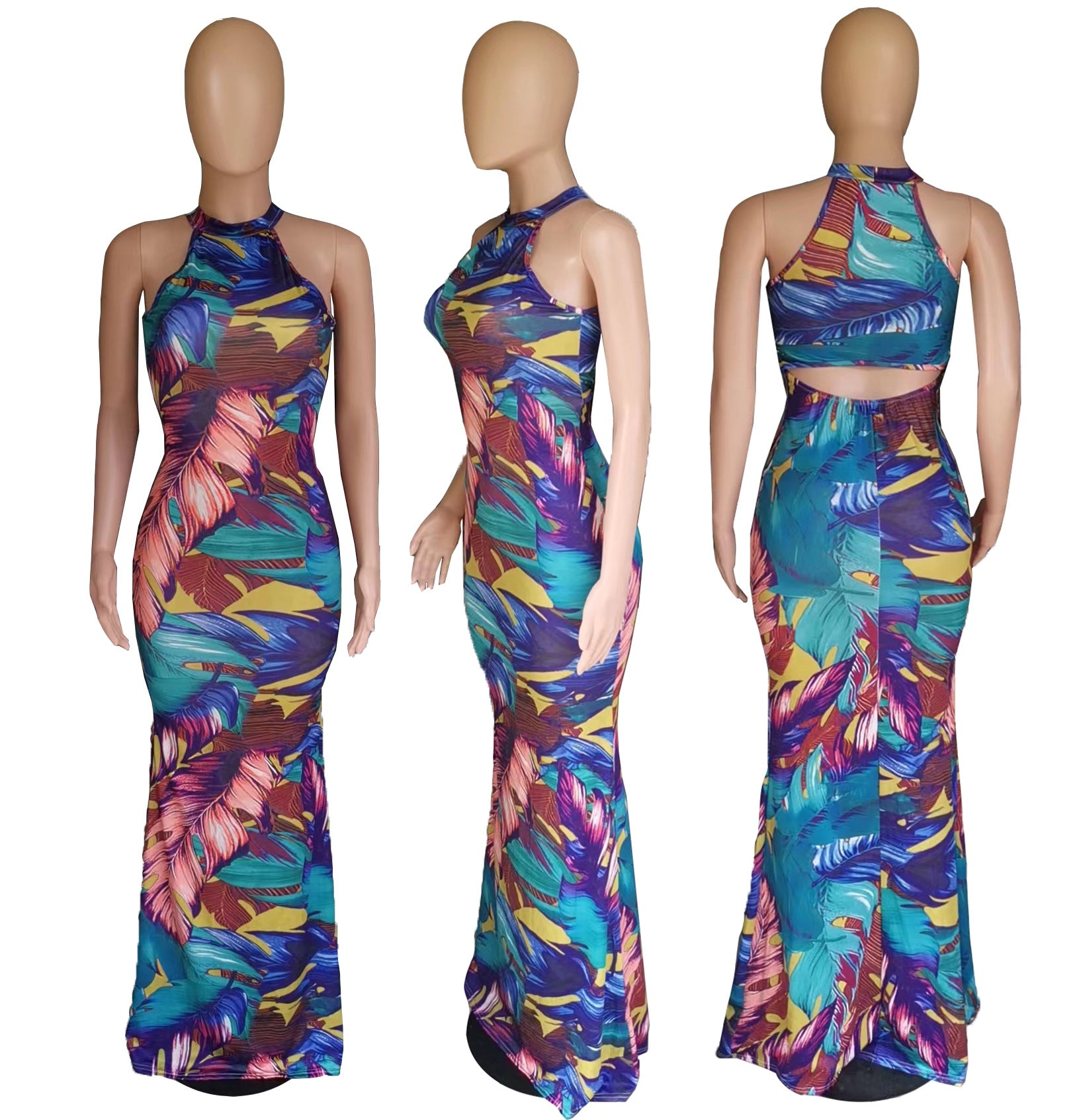 Sexy Sexy Printed Sleeveless Maxi Dress