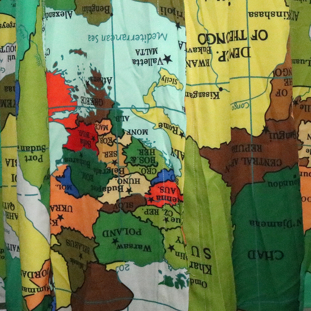 Sexy Plus Size Map Print Sleeveless Maxi Dress