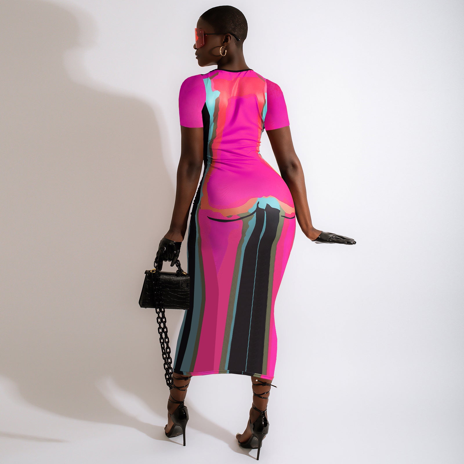 Sexy Casual Printed Short Sleeve Maxi Dress