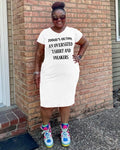 Sexy Plus Size Letter Print V Neck Short Sleeve T Shirt Dress