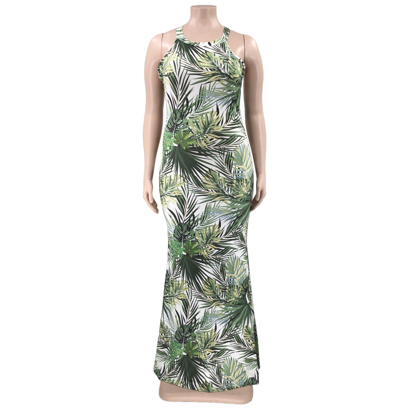 Sexy Sexy Printed Sleeveless Maxi Dress