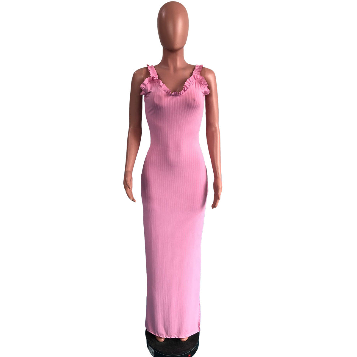 Sexy Solid Sleeveless Split Maxi Dress
