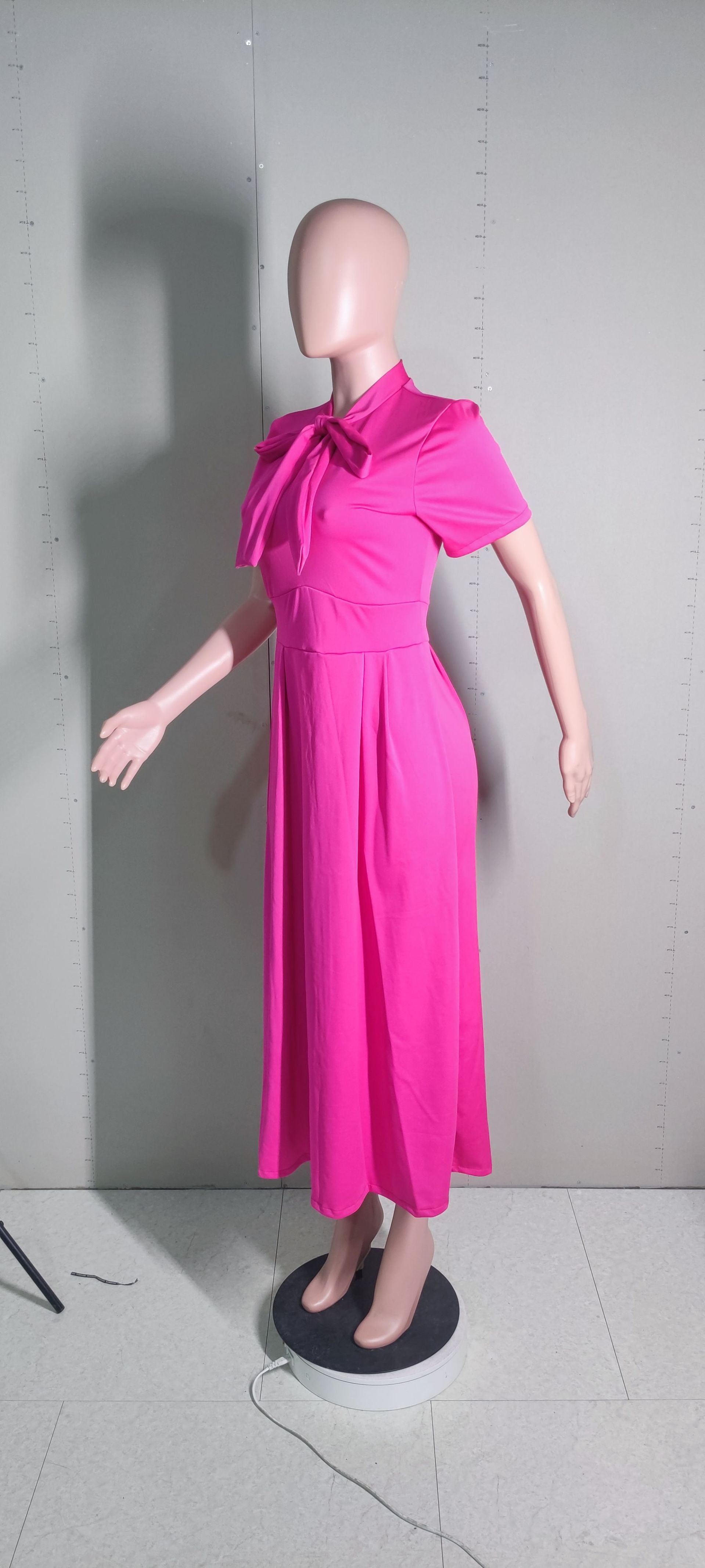 Sexy Elegant Short Sleeve Slim-Waist Long Dress