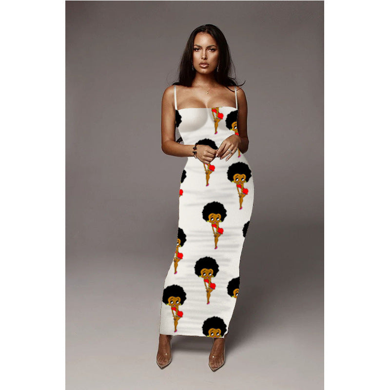 Sexy Sexy Sling Print Maxi Dress