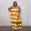 Sexy Plus Size Printed Pocket Sling Maxi Dress