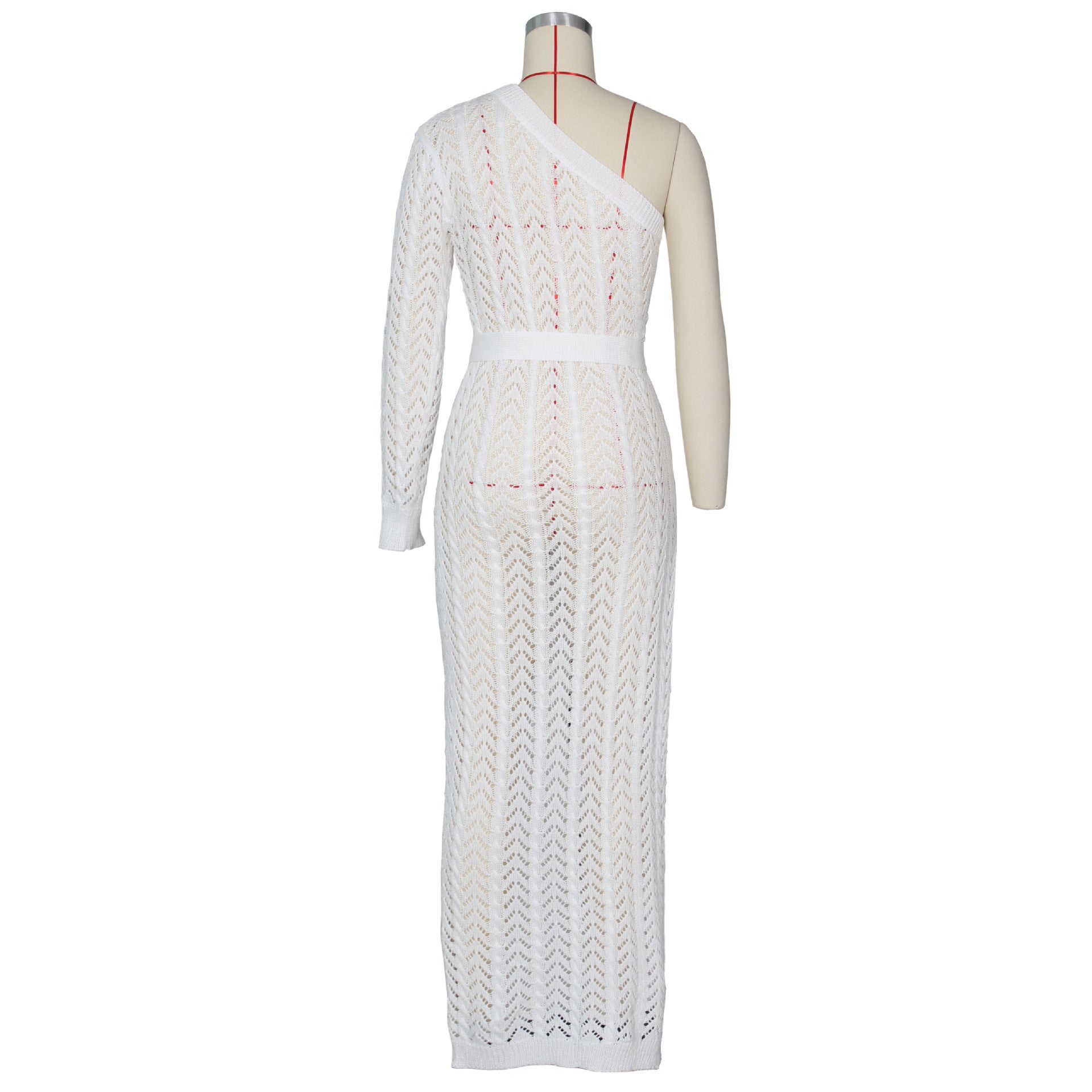 Sexy Sexy Knitted One Shoulder High Split Maxi Dress