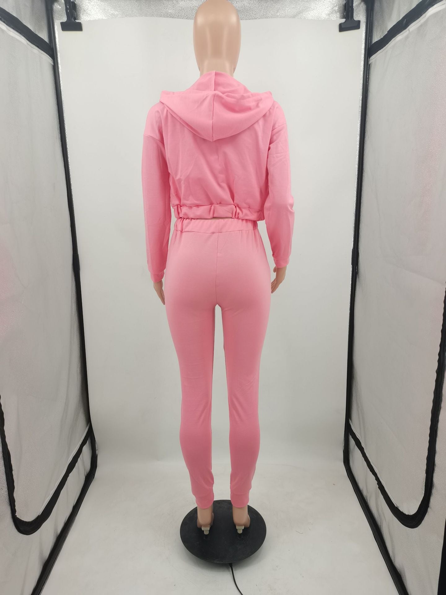 Sexy Casual Solid Vest+Print Zipper Coat+Pant 3 Piece Set