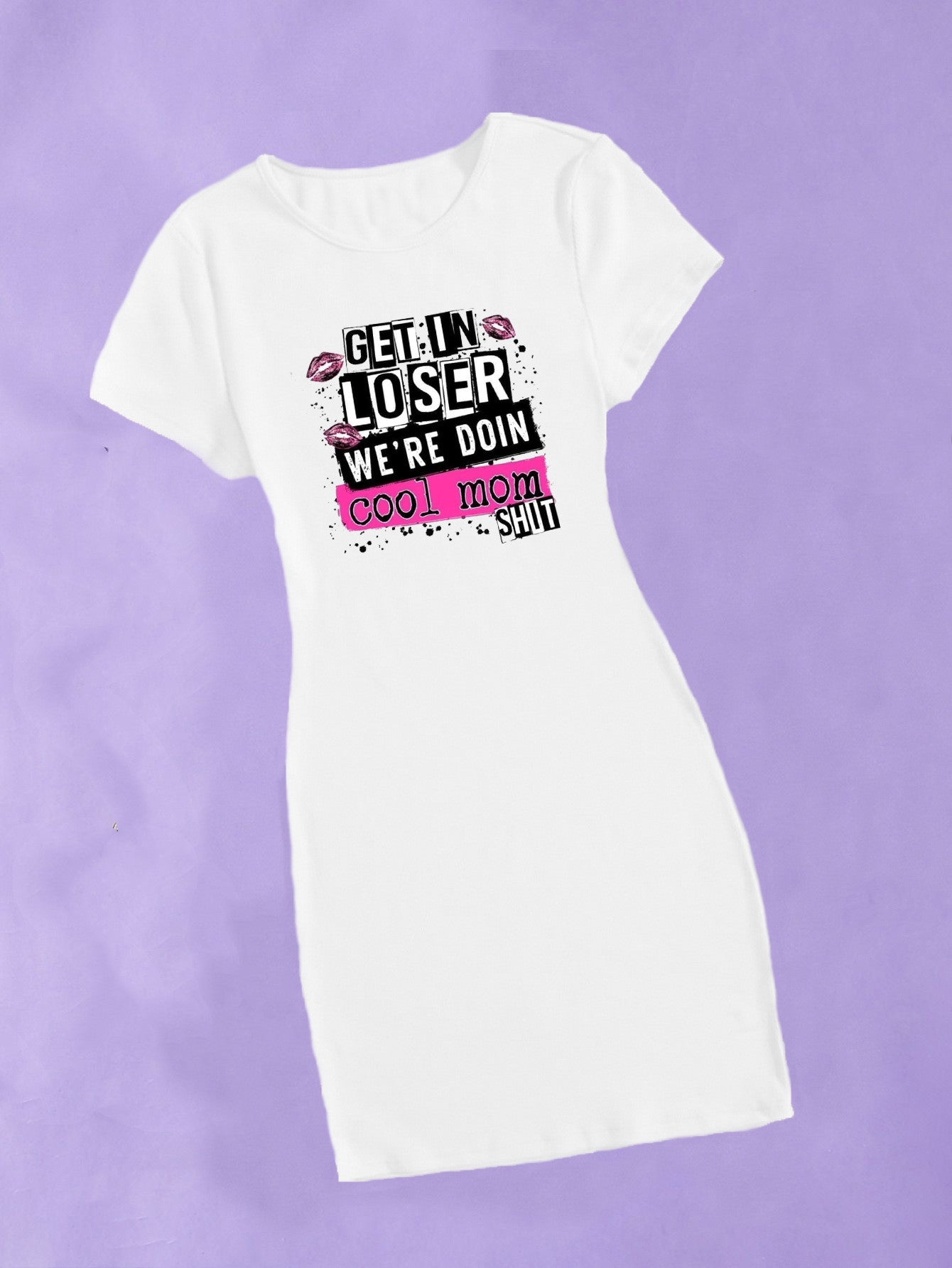 Sexy Casual Printed Short Sleeve O Neck T-Shirt Dress