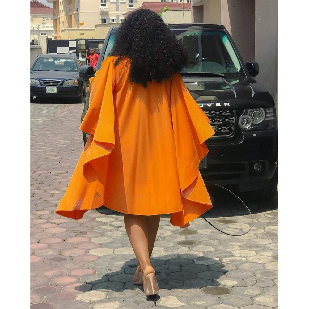 Sexy Solid Irregular Loose Midi Dress