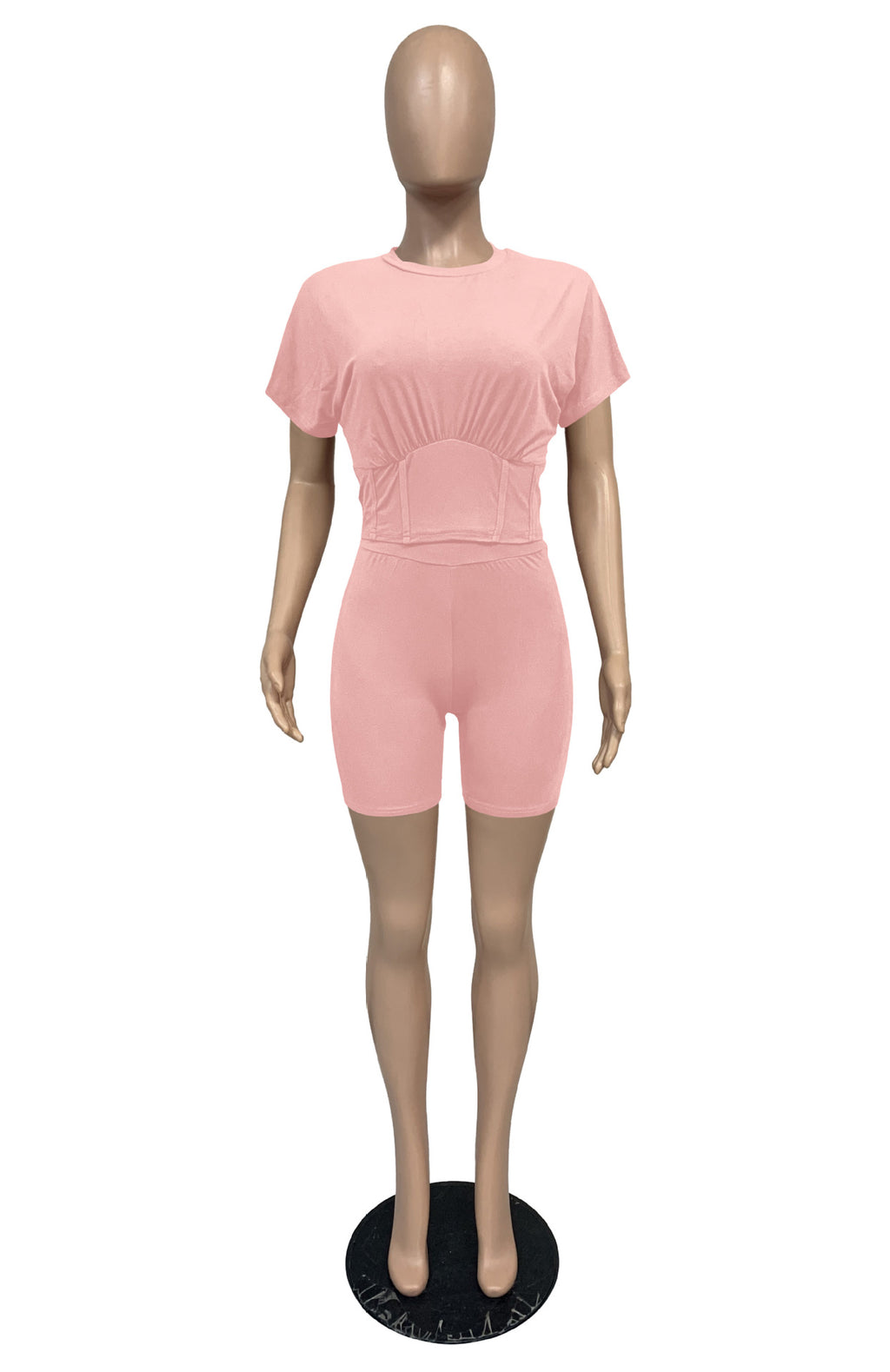 Sexy Casual Solid Short Sleeve Two Piece Shorts Set