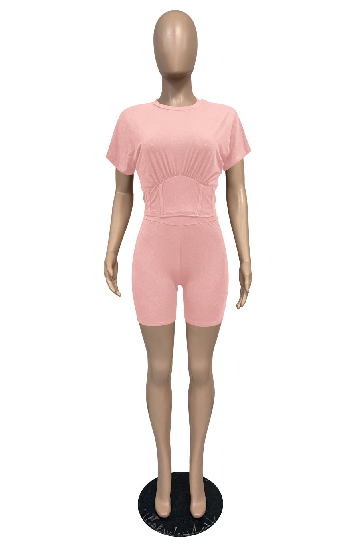 Sexy Casual Solid Short Sleeve Two Piece Shorts Set