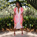 Sexy Sexy Printed Short Sleeve Midi Dress