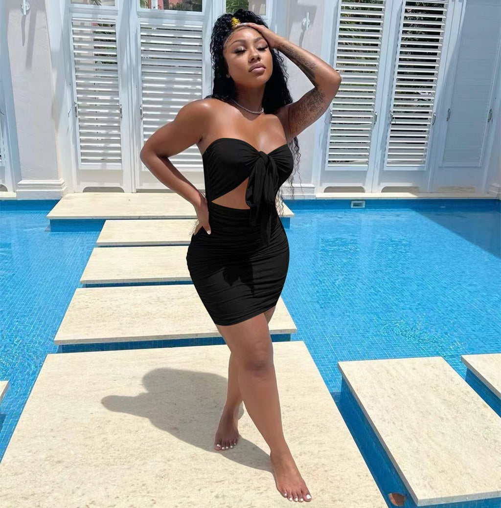 Sexy Plus Size Sexy Strapless Bodycon Mini Dress