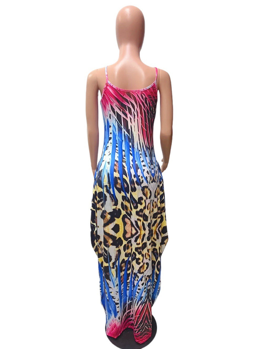 Sexy Sexy Printed Pockets Sling Maxi Dress