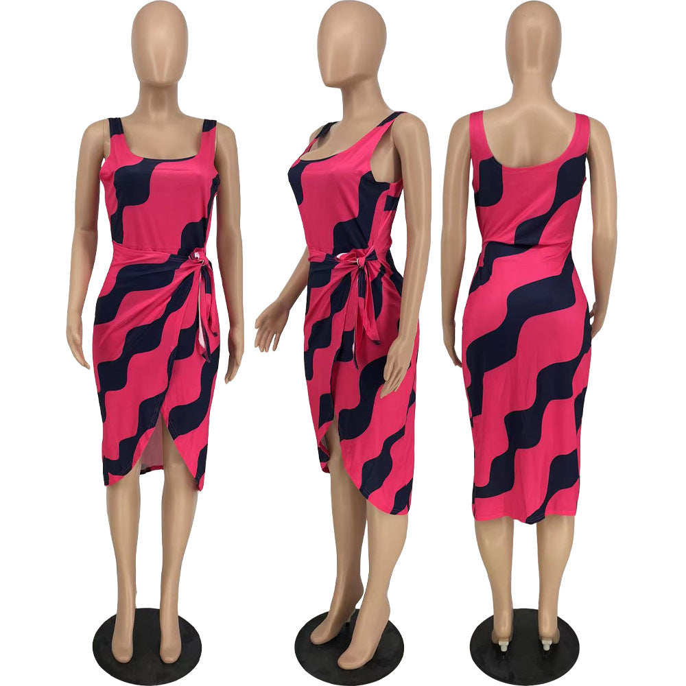 Sexy Sexy Printed Sleeveless Midi Dress