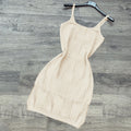 Sexy Solid Knitted Sleeveless Sling Mini Dress