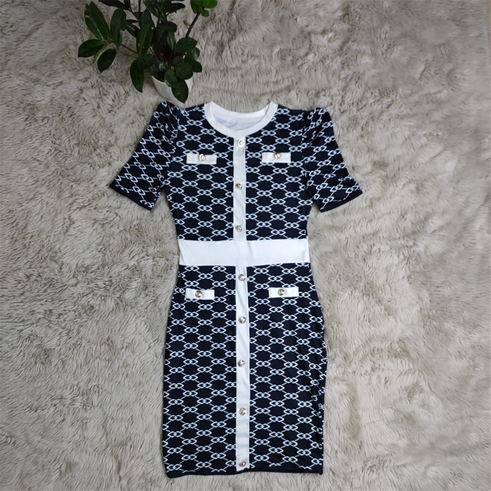 Sexy Elegant Printed Short Sleeve Bodycon Dress