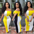 Sexy Plus Size Sexy Slash Neck Slim Maxi Dress