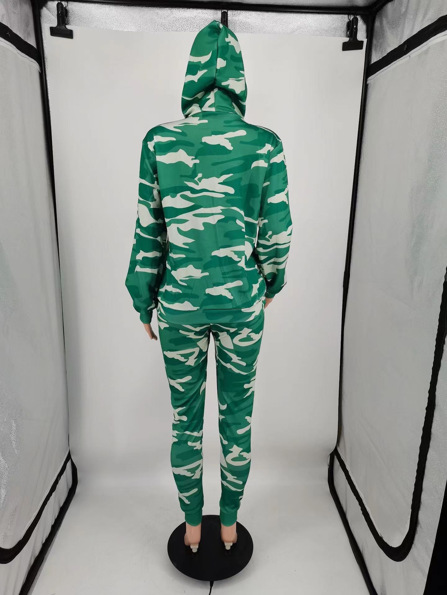 Sexy Long Sleeve Sport Camo Print Two Piece Set