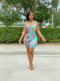 Sexy Floral Leopard Print Sleeveless Romper