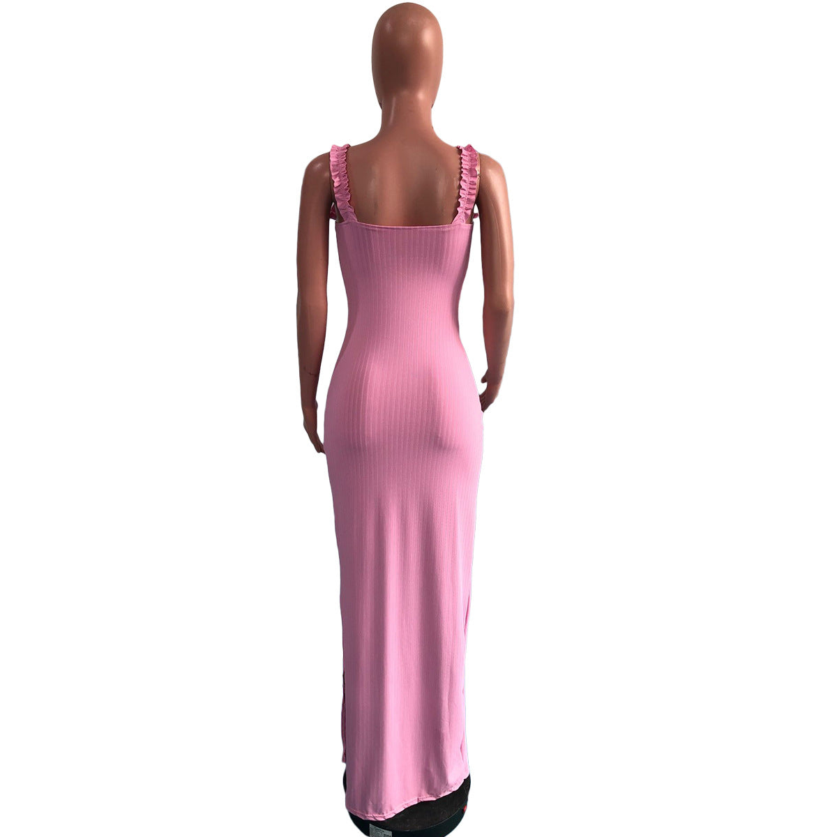 Sexy Solid Sleeveless Split Maxi Dress