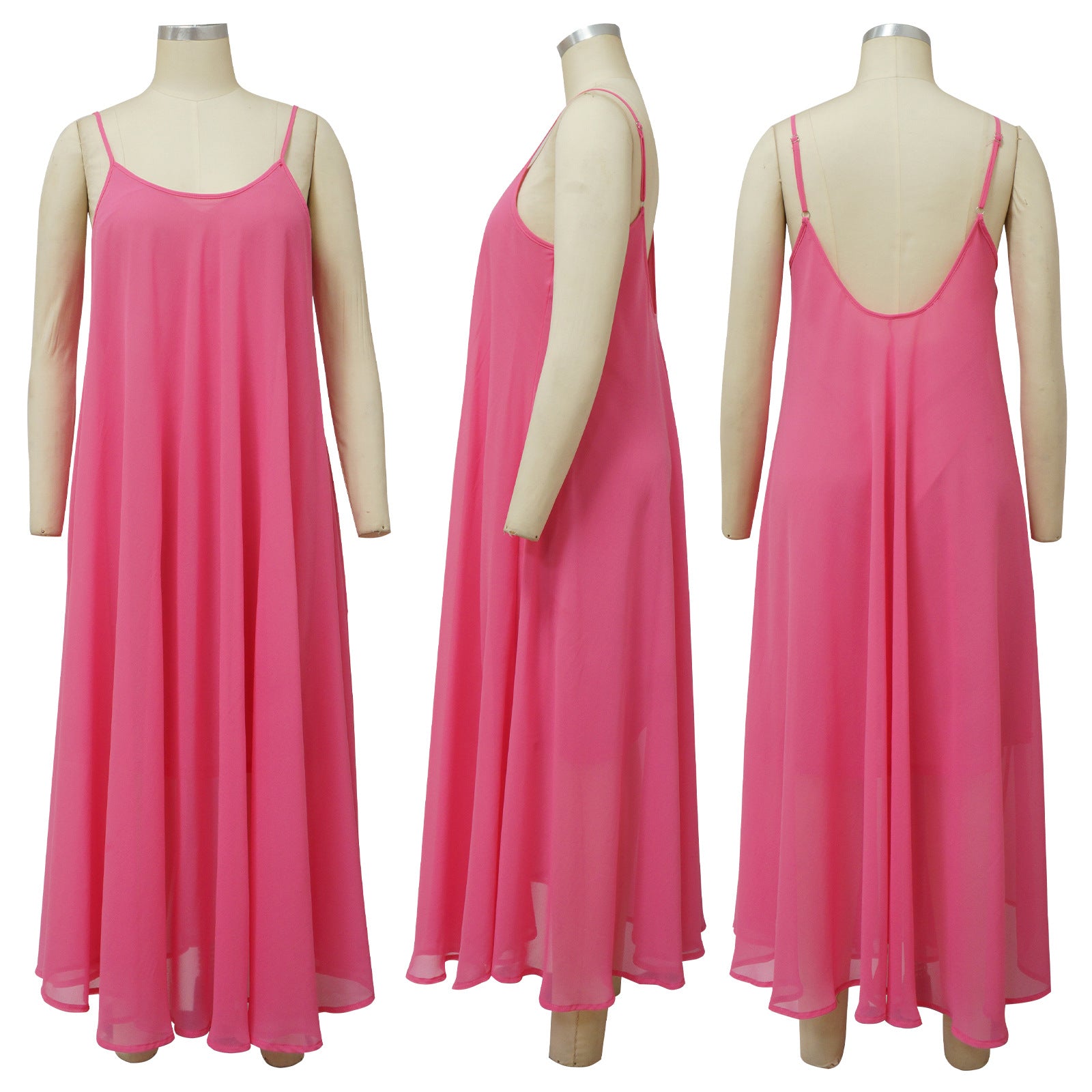 Sexy Chiffon Sleeveless Strap Loose Long Dress