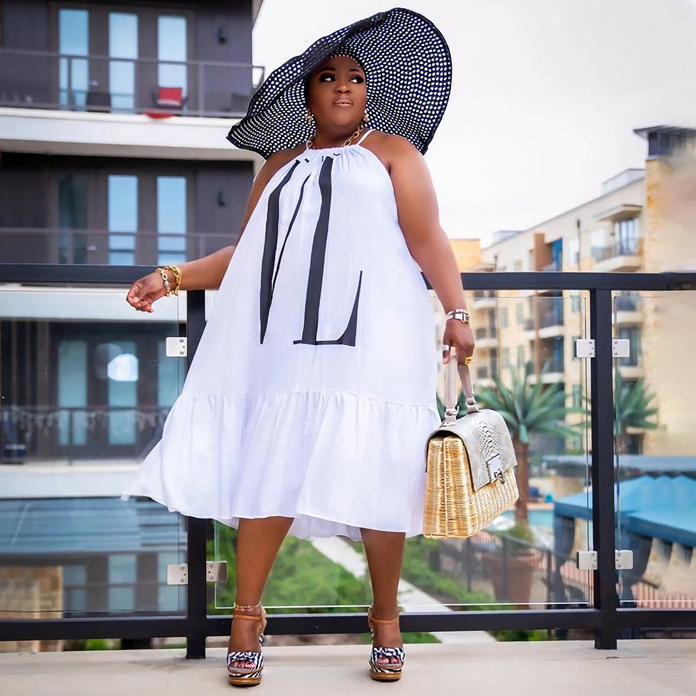 Sexy Plus Size Sexy Loose Sling Midi Dress