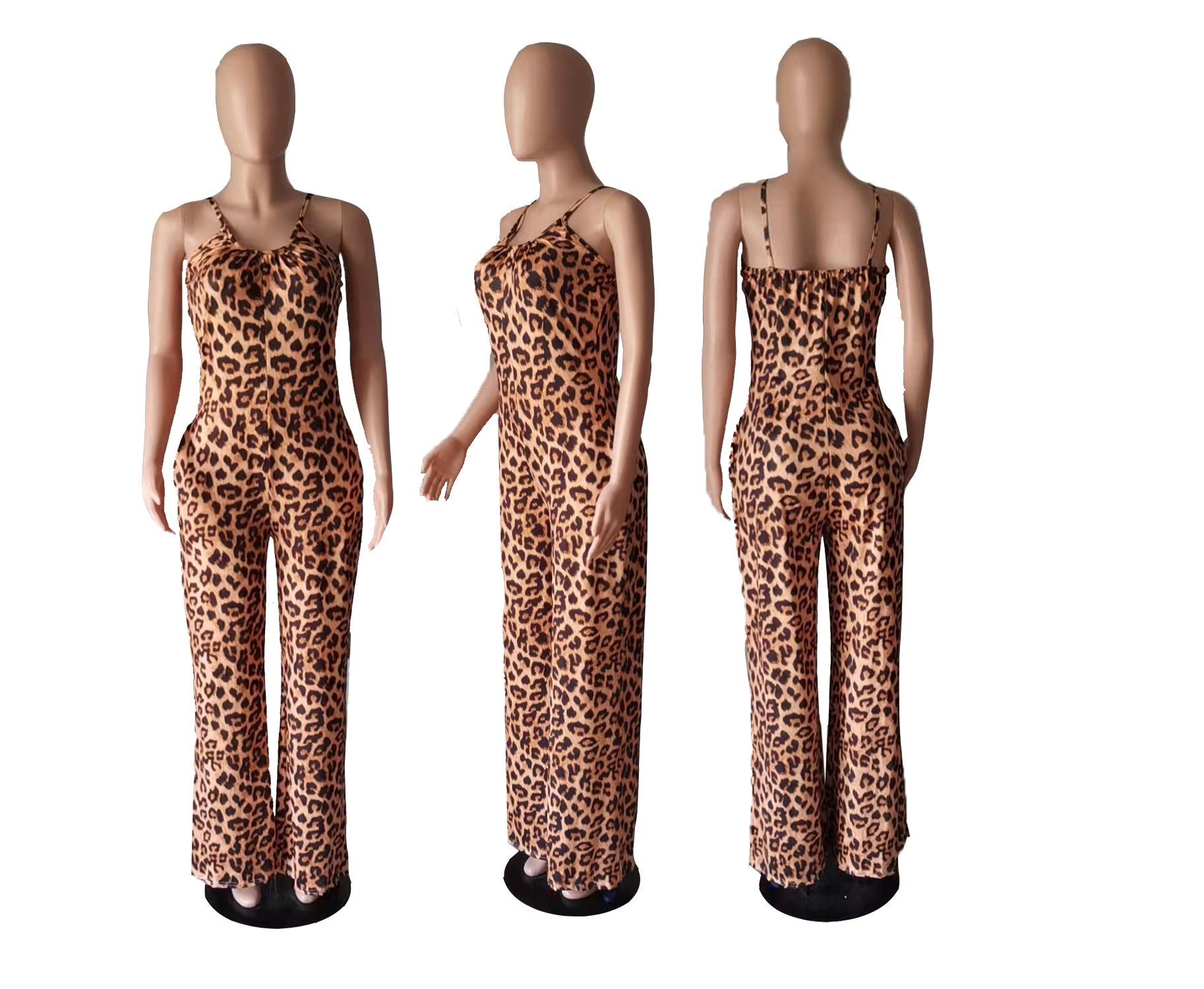 Sexy Leopard Print Sleeveless Sling Jumpsuit