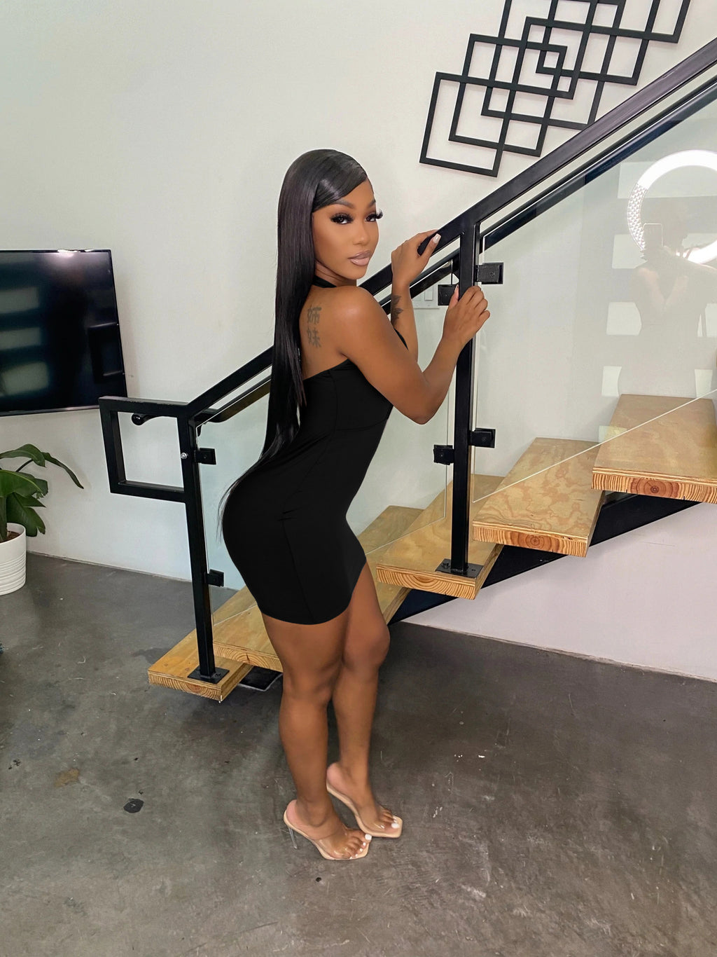 Sexy Sexy Halter Backless Slim Mini Dress