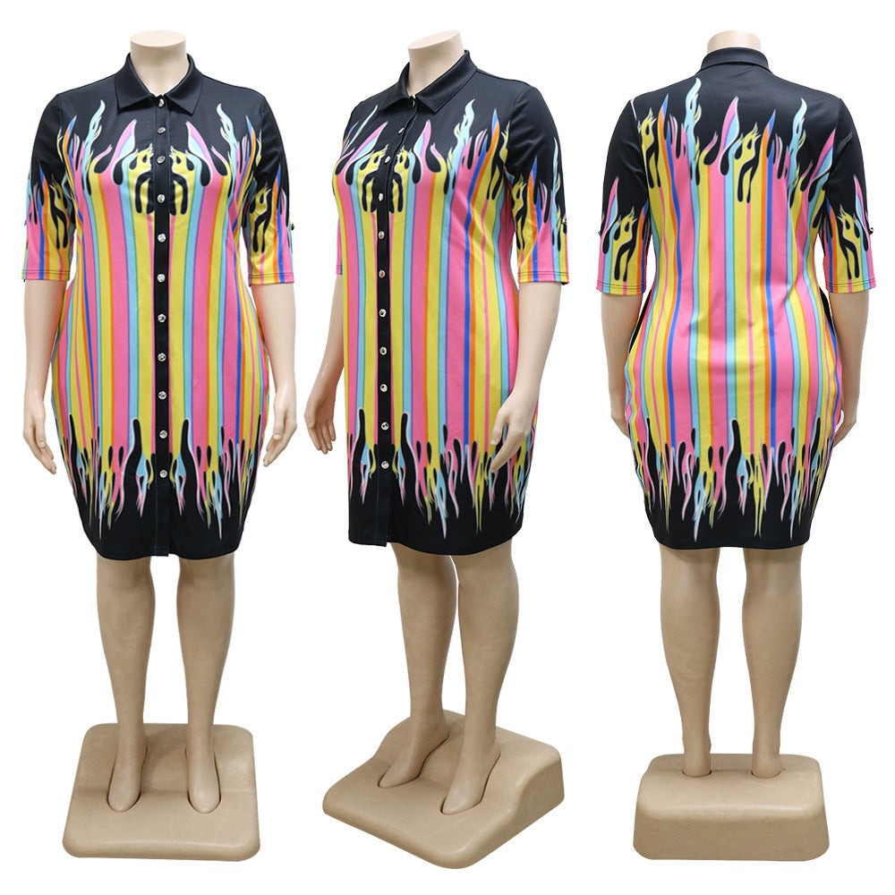 Sexy Plus Size Printed Casual Dress